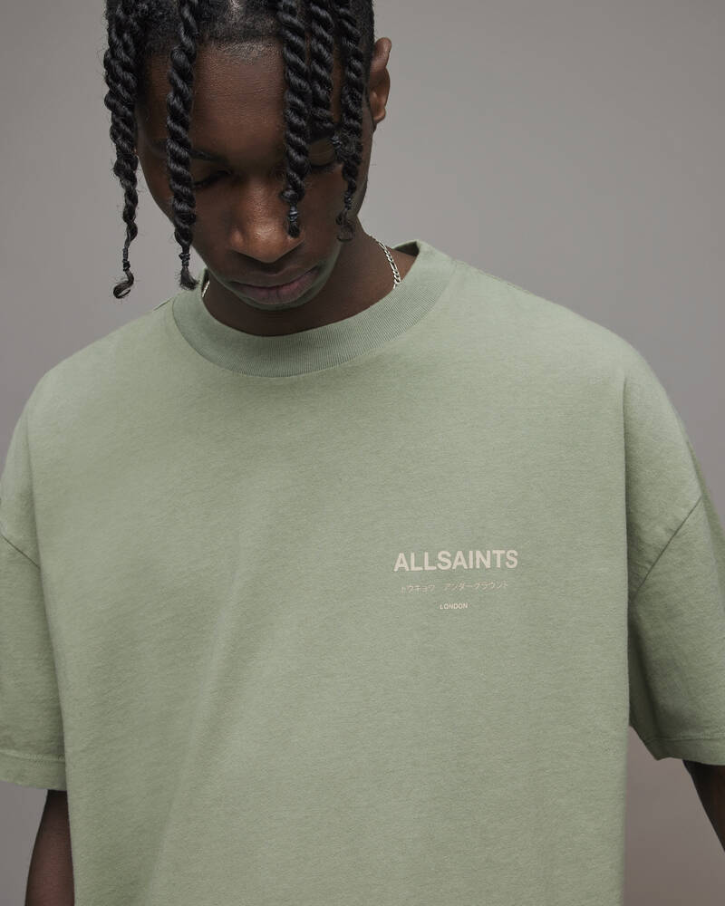Allsaints T-Shirts Online Price - Mens Underground Crew T Shirt